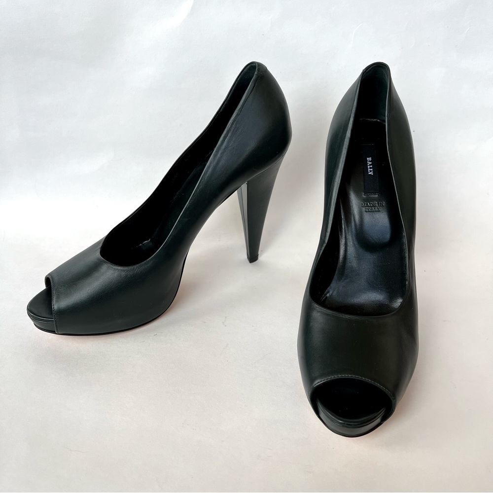Bally Dark Green Eddi Peep Toe Pumps